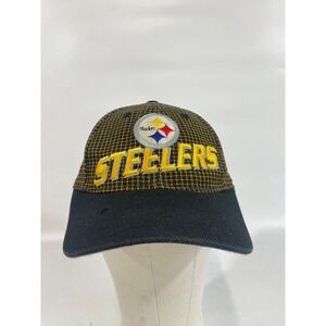 Vtg Pittsburgh Steelers Hat Logo Athletic NFL Pro Line Strapback Black Yellow